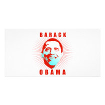Obama rays red photo greeting card