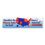 Obama - Red States Reverse Elec Map Bumper Sticker bumper stickers