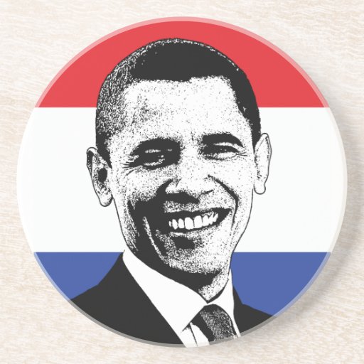 Obama Red White & Blue American Flag Coaster