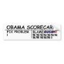 Obama Scorecard - Updated Bumper Sticker