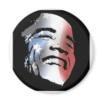 Obama StStripe 3black Refrigerator Magnets