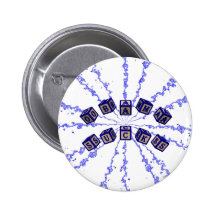Obama Sucks toy blocks in blue Pinback Button