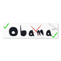 Obama Support - Cross and tick Bumper Stickers