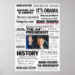 Obama: The 44th President Headline Collage Poster