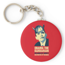 Obama the Barbarian Keychain