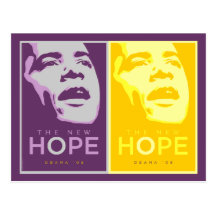 Obama - The New Hope Purple & Gold Postcard