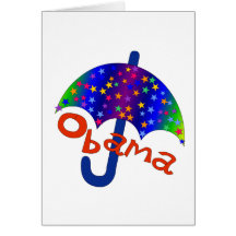 Obama Umbrella Inauguration Memento Greeting Card