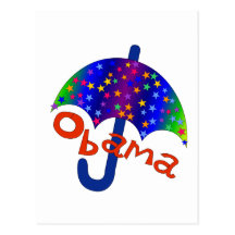 Obama Umbrella Inauguration Memento Postcard