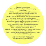 OBAMA v. PALIN stickers
