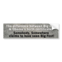 Obama vs Big Foot copy Bumper Stickers