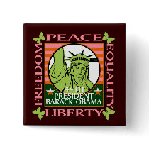 OBAMA WINS! - PINBACK BUTTON