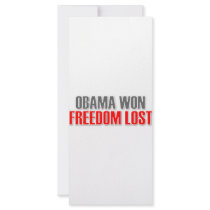 Obama Won Freedom Lost Custom Rack Card
