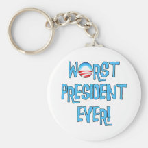 Obama Worst President Ever Keychains