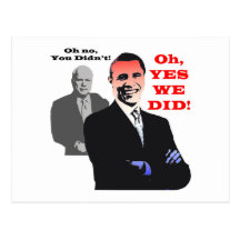 Obama YES WE DID Postcards