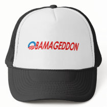 Obamageddon black Red Trucker Hats
