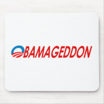 Obamageddon black Red Mouse Pads