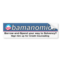 Obamanomics Borrow-and-Spend Bumper Sticker