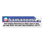 Obamanomics Bumper Sticker bumper stickers