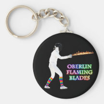 Oberlin Flaming Blades - keychain
