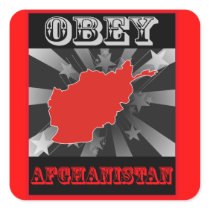 Obey Afghanistan Square Stickers