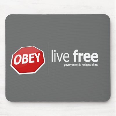 Obey! Mouse Mat by tshirtsarefun