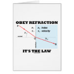 Obey Refraction It's The Law (Optics Snell's Law) Card