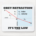 Obey Refraction It's The Law (Optics Snell's Law) mousepads