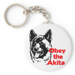 Obey the Akita Key Chains