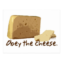 Obey the Cheese Postcard