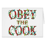 Obey the Cook Saying Holiday Lights Card