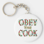Obey the Cook Saying Holiday Lights Key Chain