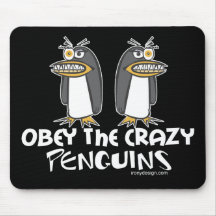 Obey The Crazy Penguins Mousepads