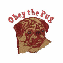 Obey The Pug Embroidered Tee - Pink