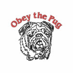Obey The Pug Emrboidered Tees - Black Pug