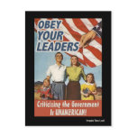 Obey Your Leaders Propaganda postcards