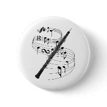 Oboe Pinback Button