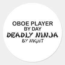 Oboe Deadly Ninja by Night Stickers