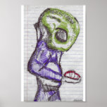 Observation green alien posters