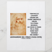 Obstacles Cannot Crush Me Fixed To A Star Quote Flyer Design