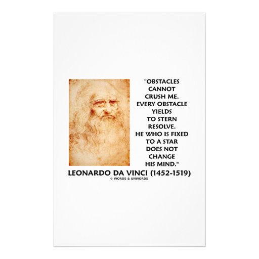 Obstacles Cannot Crush Me Fixed To A Star Quote Stationery Design