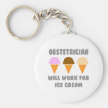 Obstetrician ... Will Work For Ice Cream Key Chain