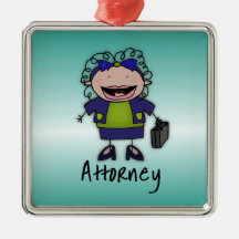 Occupation Attorney Professional Female Lawyer Christmas Ornaments
