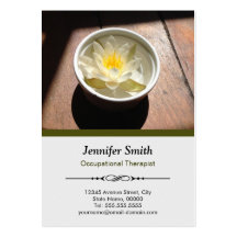 Occupational Therapist Chic Water Lily Appointment Business Card