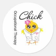 Occupational Therapy Chick Round Stickers