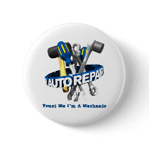 Occupations: Mechanic Pinback Buttons