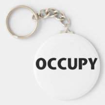 Occupy (Black on White) Keychain