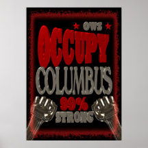 Occupy Columbus OWS protest 99 percent strong Posters
