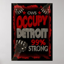 Occupy Detroit OWS protest 99 percent strong Poster