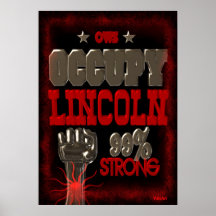 Occupy  Lincoln OWS protest 99 strong poster