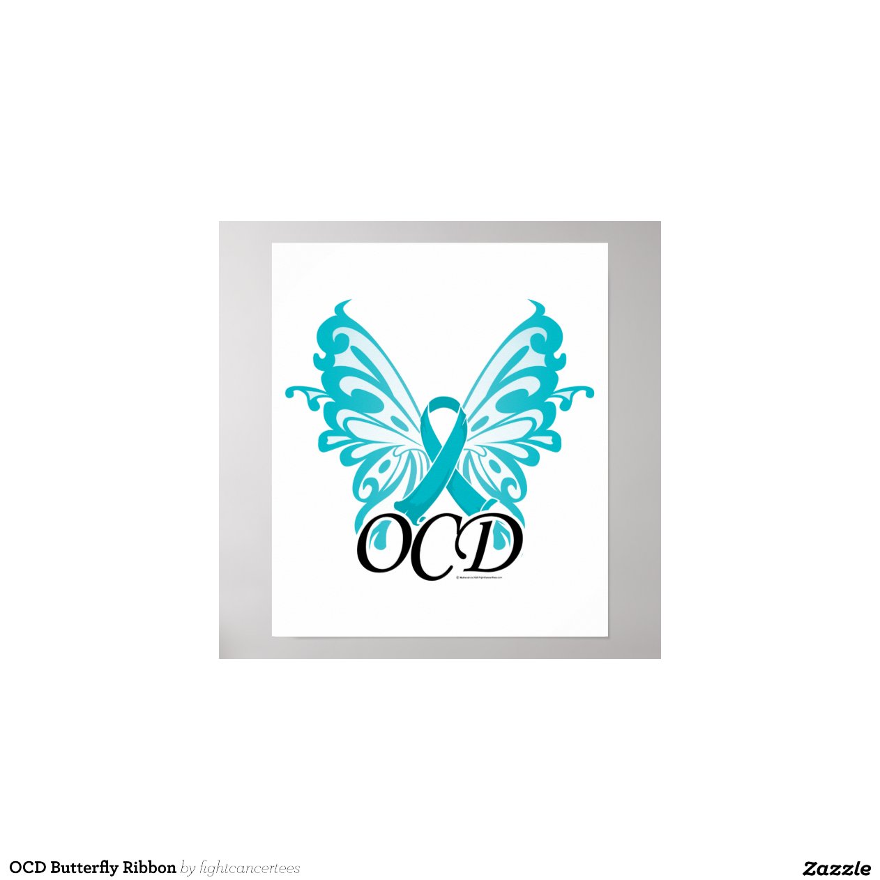 OCD Butterfly Ribbon Print Zazzle